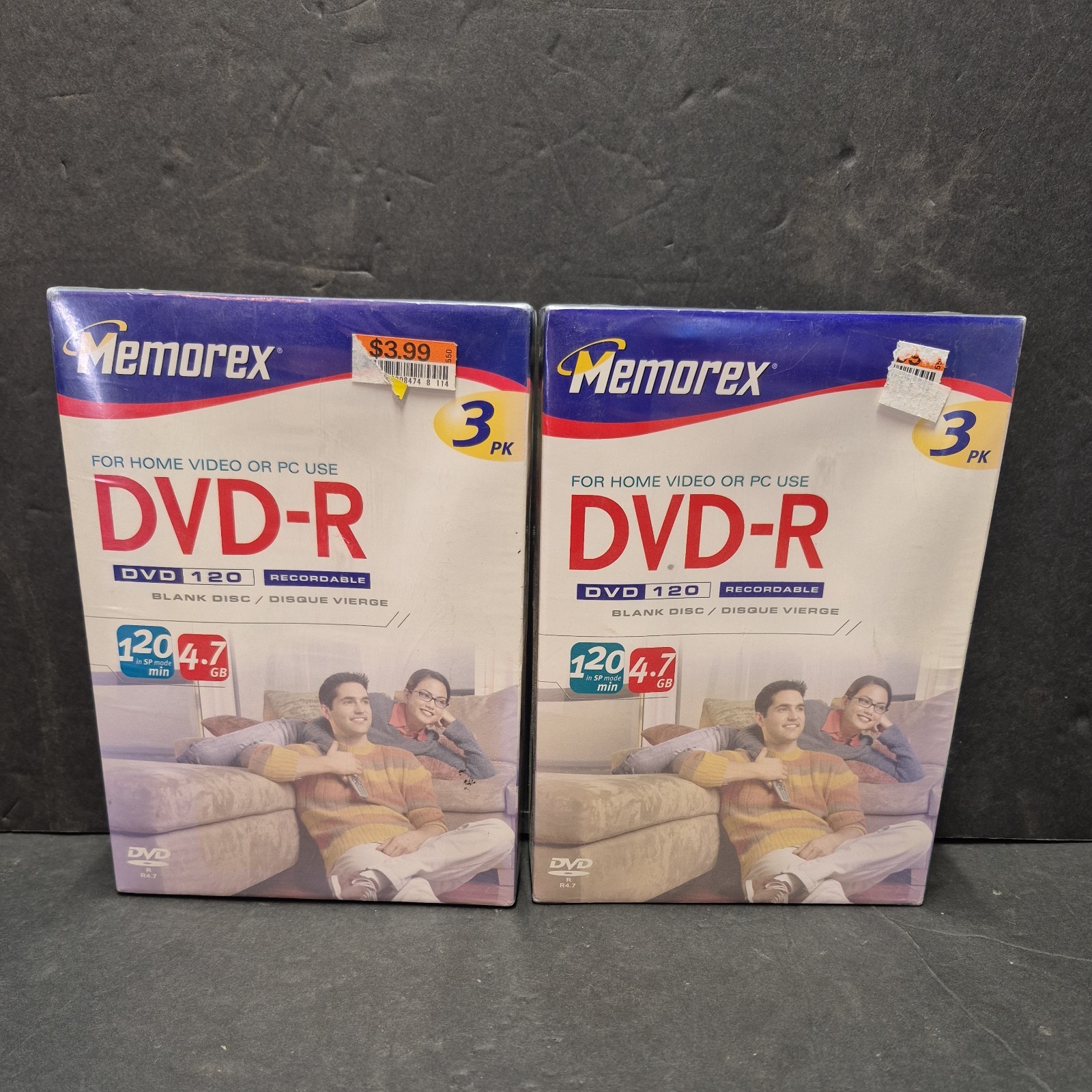 (lot of2)  Memorex DVD-R 4.7 GB -3 Pack 120 Min Video Recordble DVD Discs Sealed