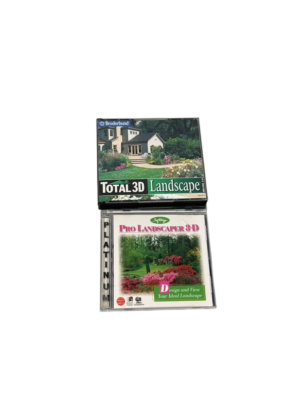 Broderbund Total 3D Landscape Deluxe 3.0 5 CD Set Vintage Software Windows 95 98