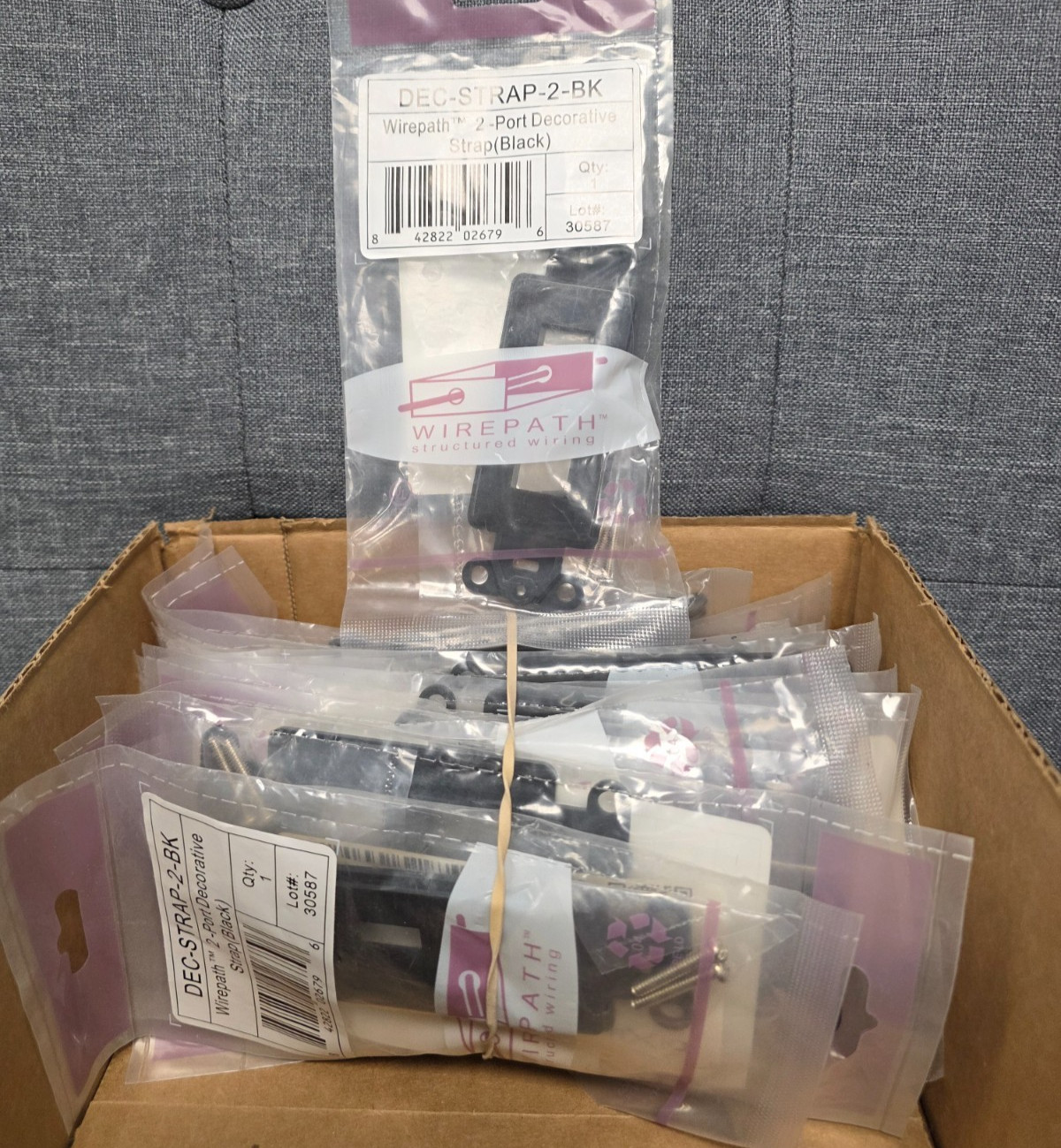 WIREPATH DEC-STRAP-2-BK 2 PORT DECORATIVE STRAP (BLACK) 19 PCS **BRAND NEW**