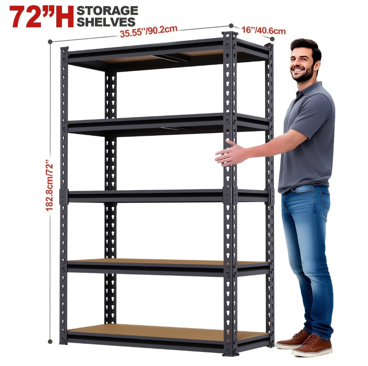 72” 6 ft Heavy duty Metal shelves Racks for storage New