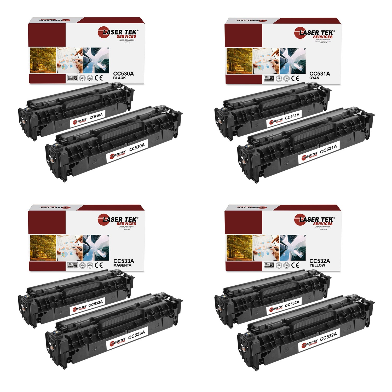 8Pk LTS 304A B C M Y Compatible for HP LaserJet CP2025 CP2025n Toner Cartridge