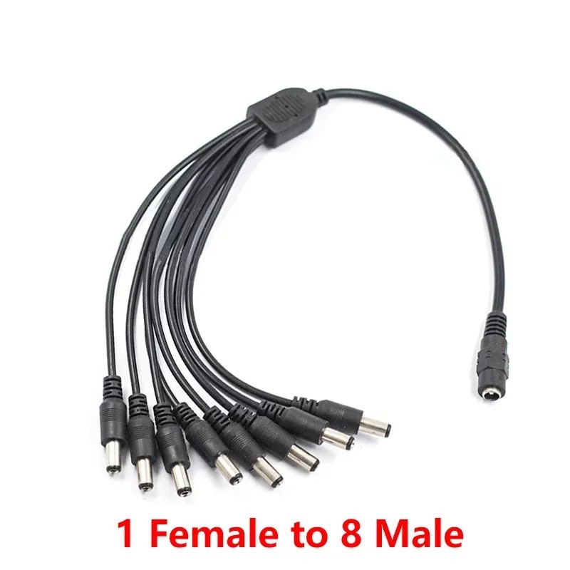 5.5*2.1mm 1 To 2/3/4/5/6/8 Way DC Power Splitter Cable 12V Power Adapter Connect