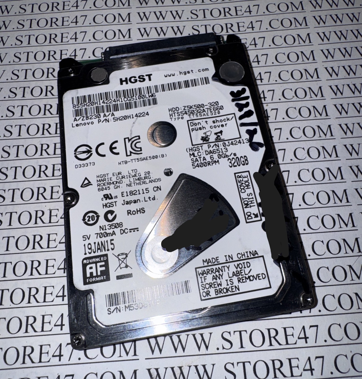 HGST 320gb 2.5" LAPTOP Sata DRIVE HTS545032A7E660  Z7K500-320 0J42413 5H20H14224