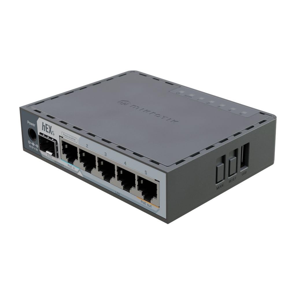 MikroTik hEX S 2025 E60iUGS A compact, affordable wired router featuring a 2....