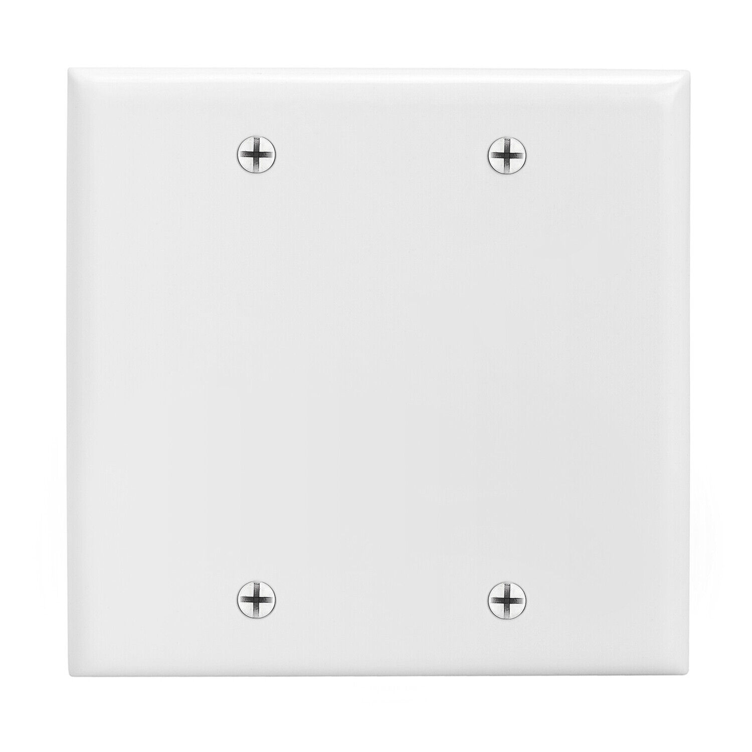 Blank Wall Plate Outlet Cover Dual 2 Gang White Decora Faceplate Wallplate