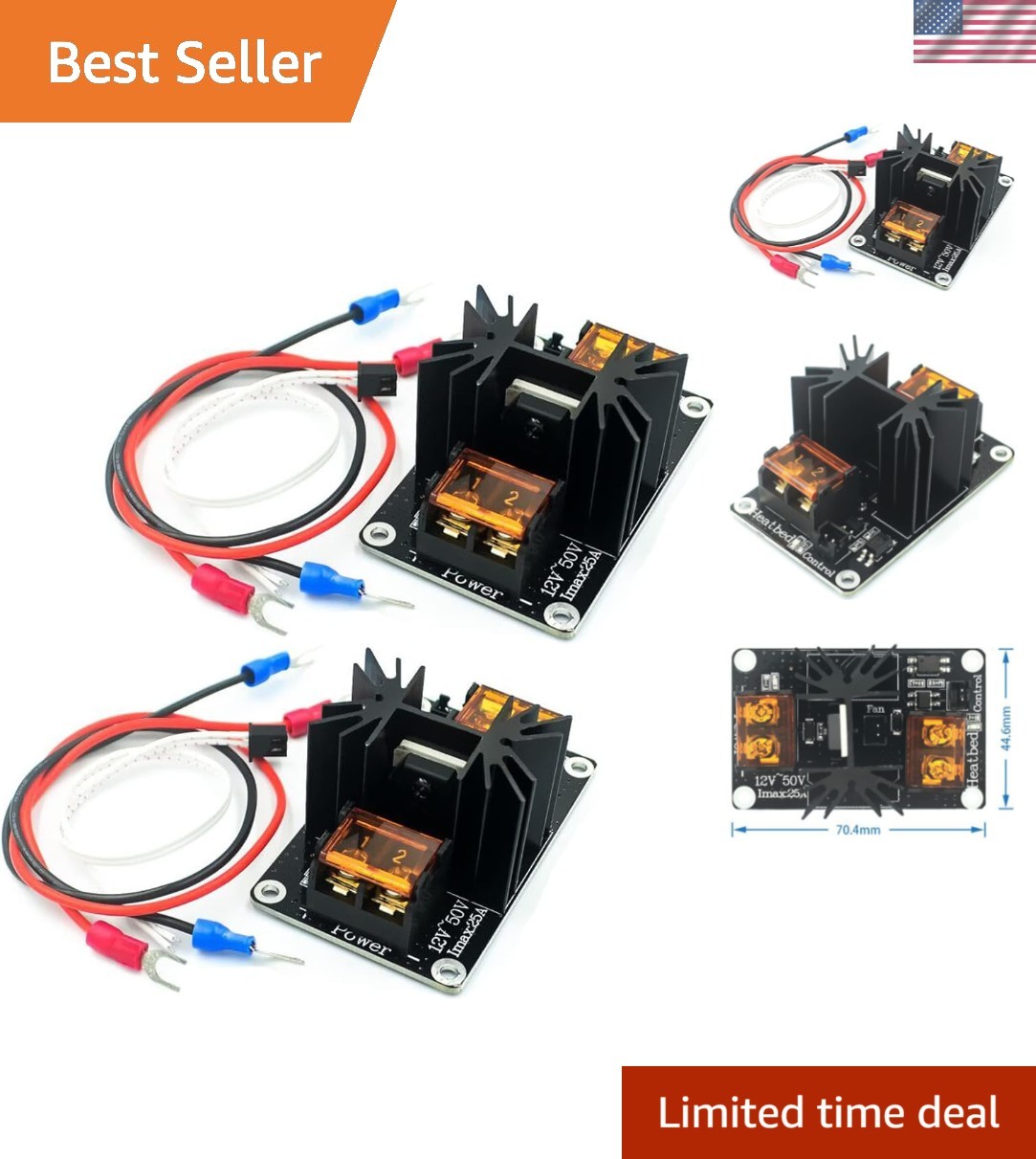2pcs 3D Printer Accessories 25A MOS Tube Heat Bed Power Module Expansion Boar...