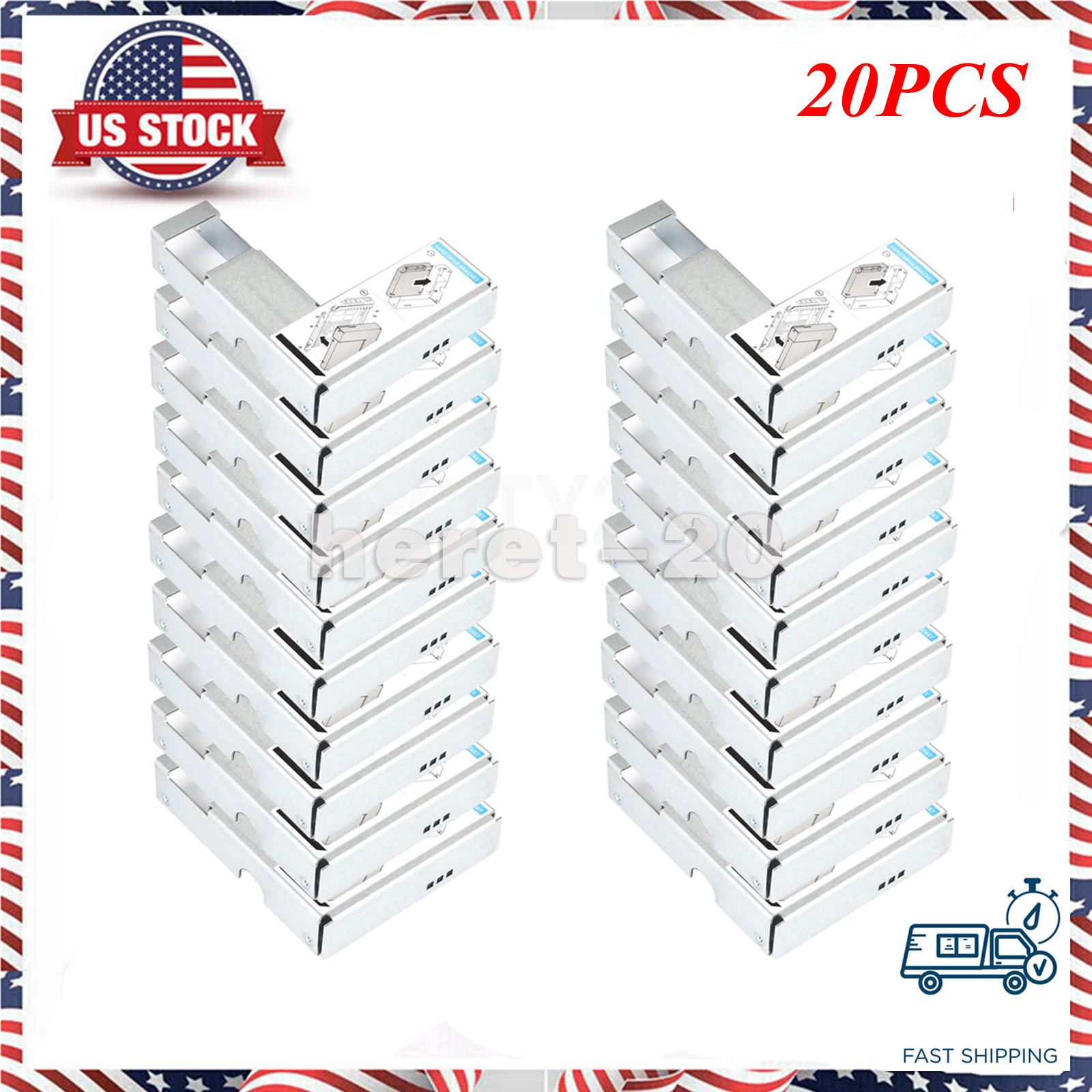 20PCS For Dell 9W8C4 Y004G 3.5" to 2.5" Adapter for F238F/G302D/X968D Tray Caddy