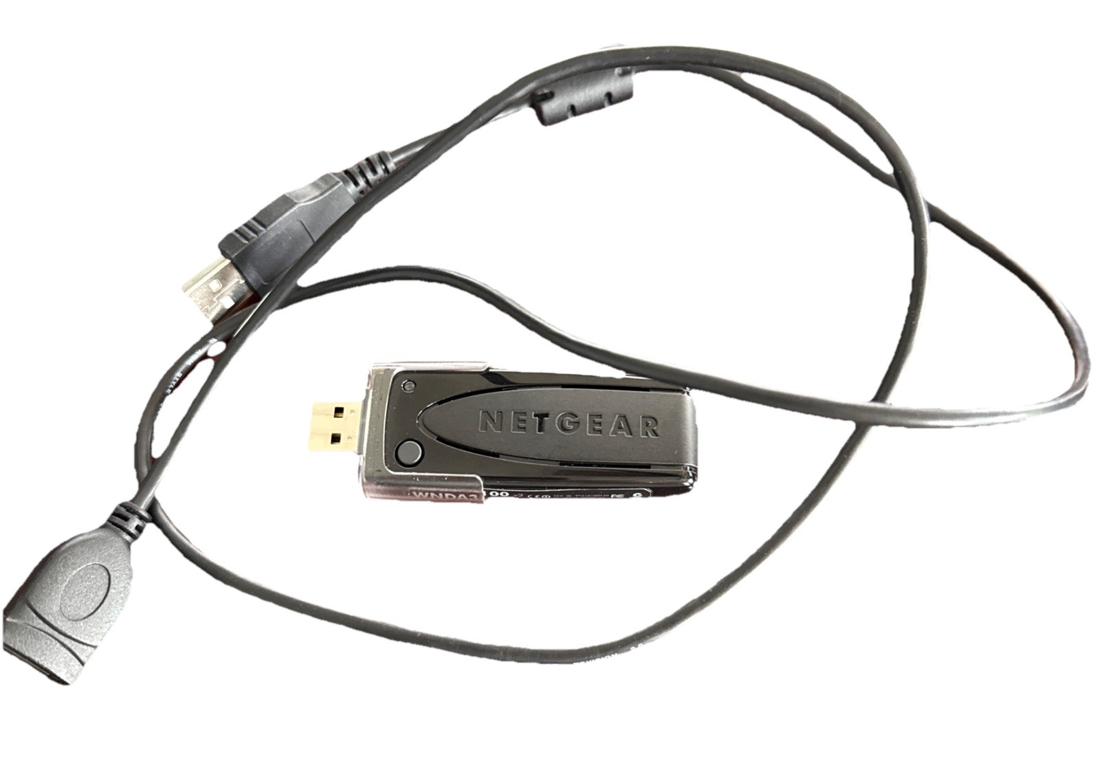 Netgear WNDA3100 V2 2.4ghz 5Ghz USB 300Mbps Wireless N USB Adapter W/Cable Works