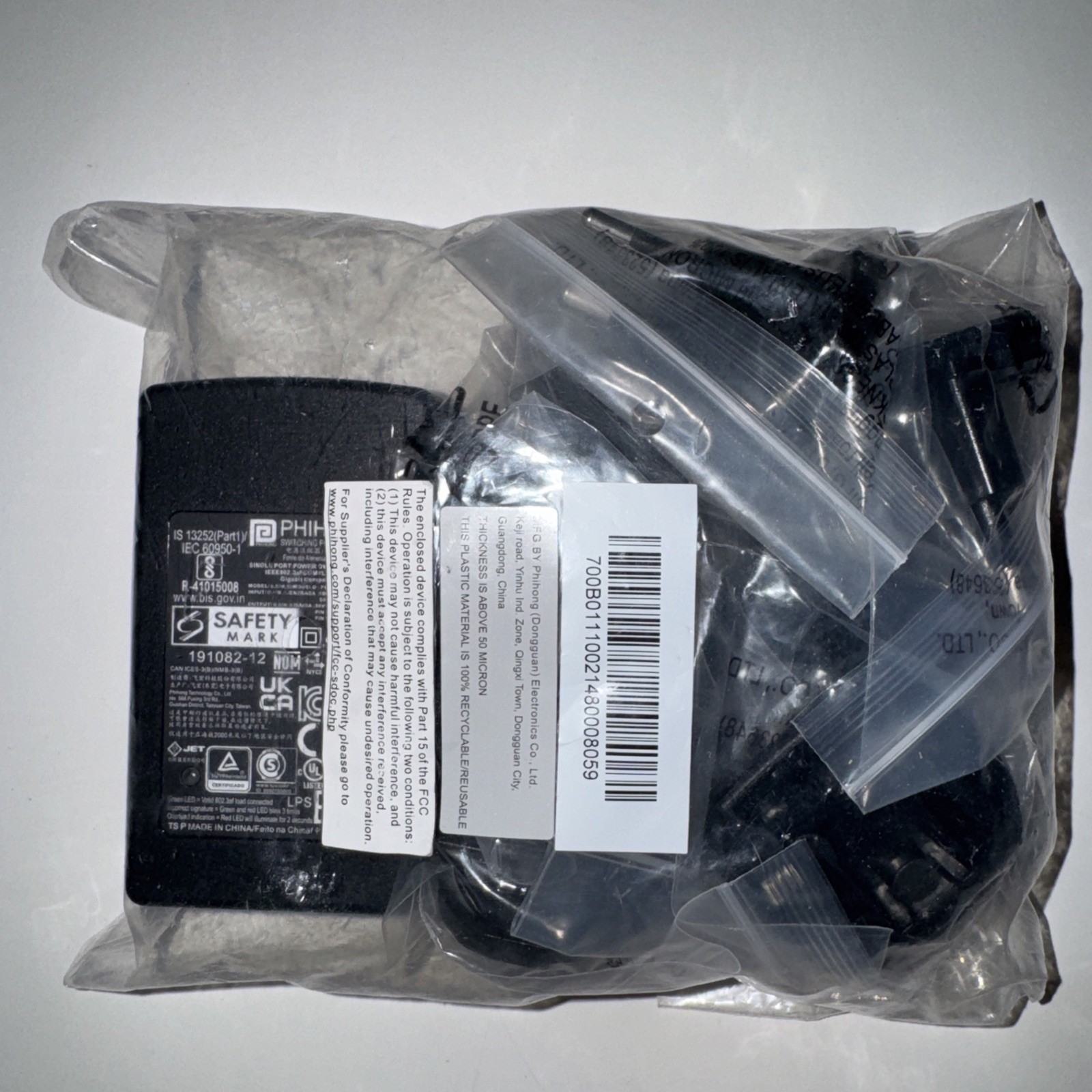 Phihong Gigabit PoE Injector POE16R-1AFG6-2AR For Neat Pad, Poly, Cisco, WAPs