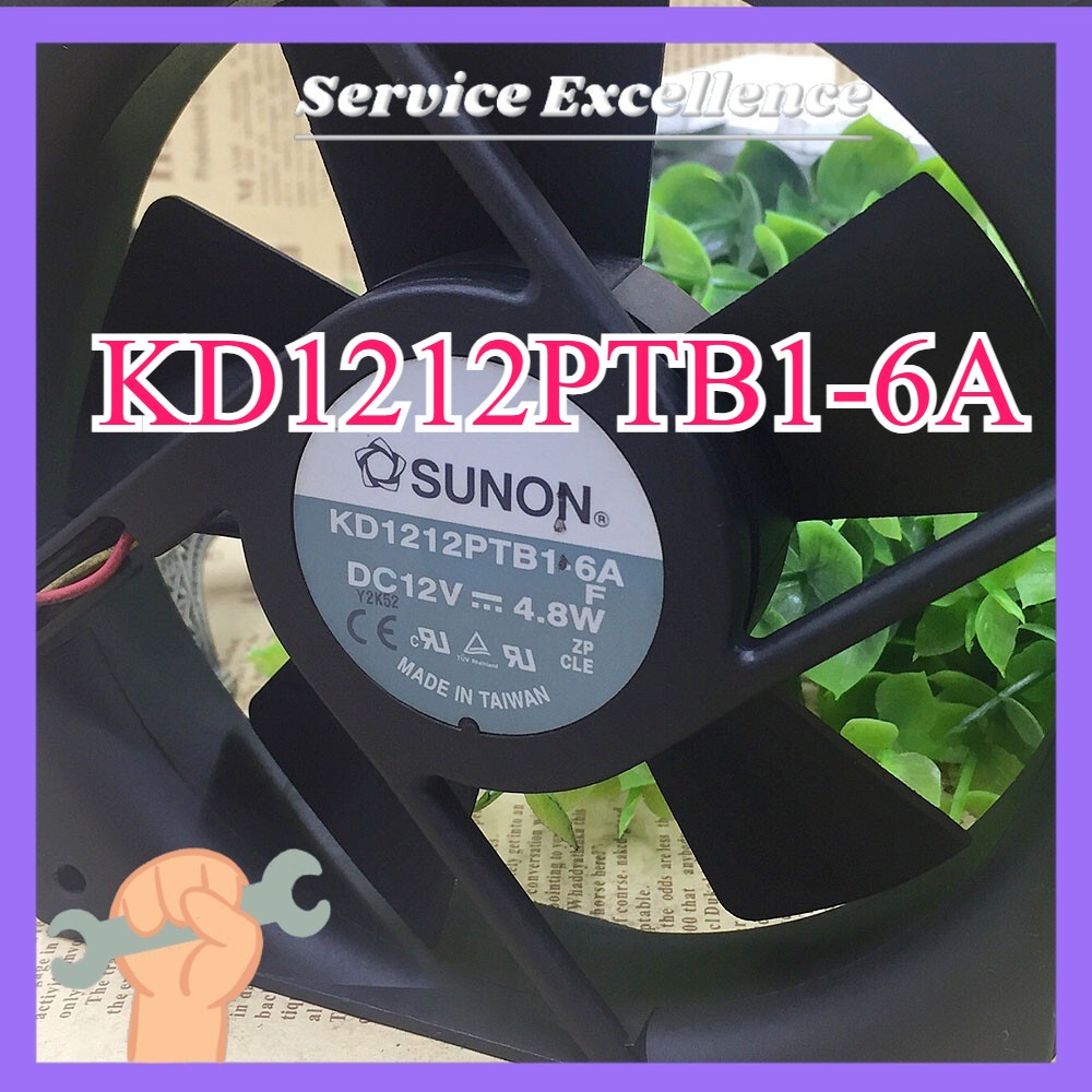 One SUNON KD1212PTB1-6A DC 12V 4.8W 12cm Case Cooling Fan Fast Shipping 2-Pin