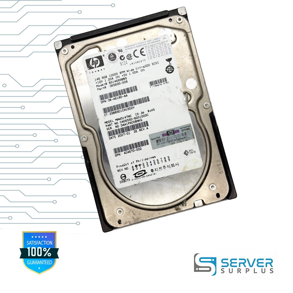 HP MAW3147NC 146.8GB SCSI 10K 3.5 in Enterprise HDD | 365695-008