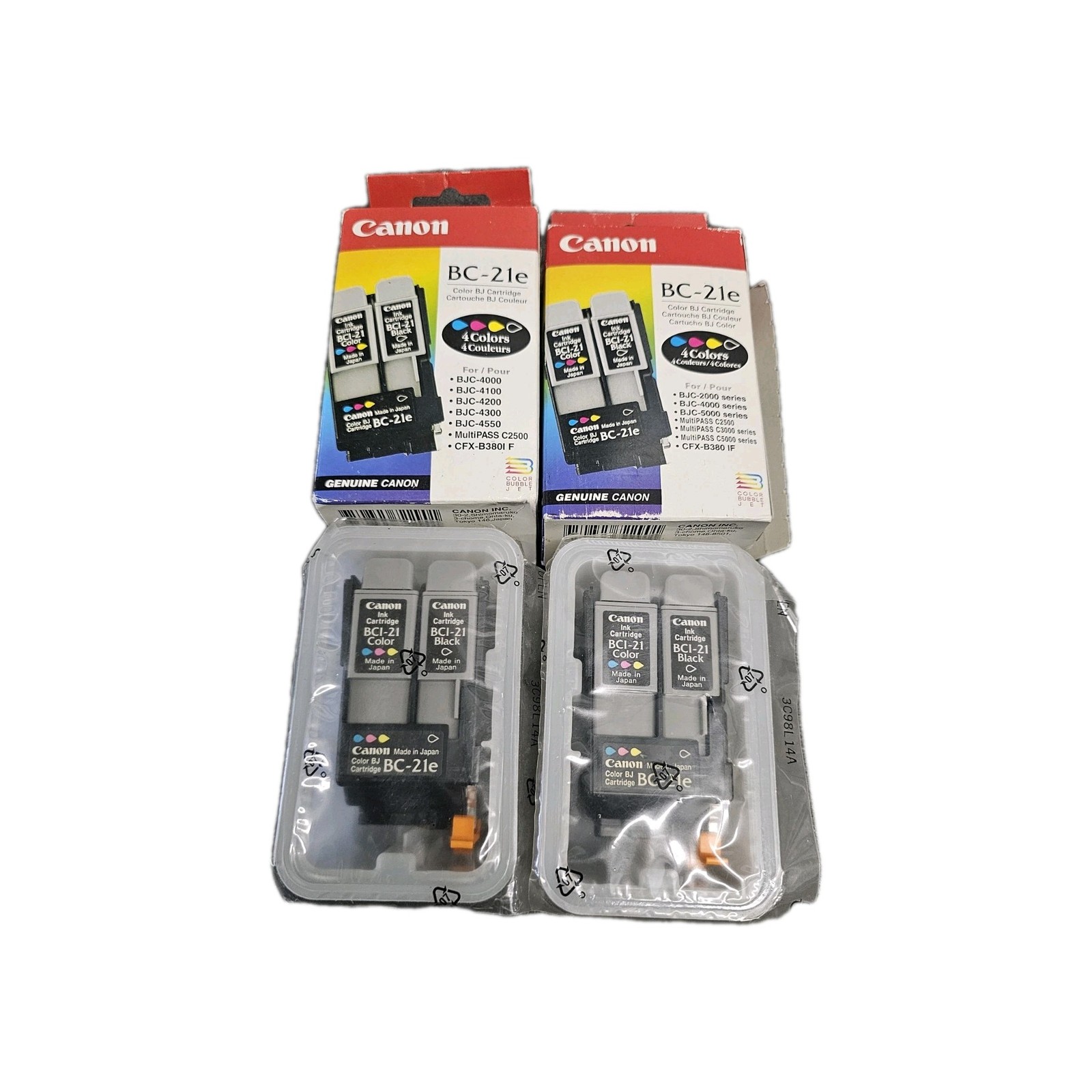 Canon BC-21e 4 Colors Bundle of 4 Open Box