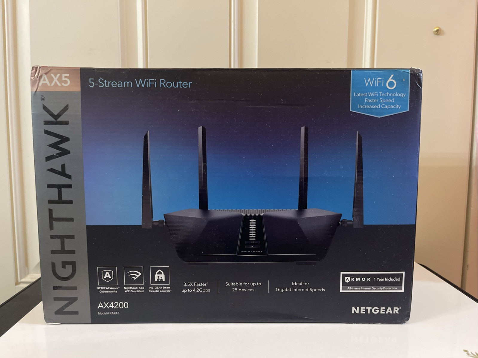 NETGEAR RAX43-100NAR Nighthawk AX5 AX4200 DualBand Router