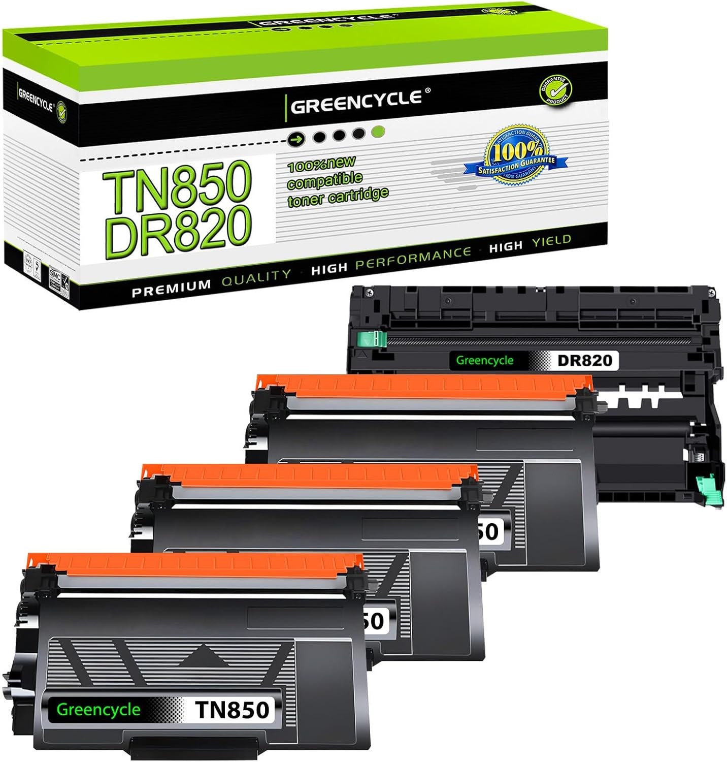 3× TN850 Toner +1× DR820 Drum Set for Brother HL-L5000D HL-L5100DN HL-L5200DW