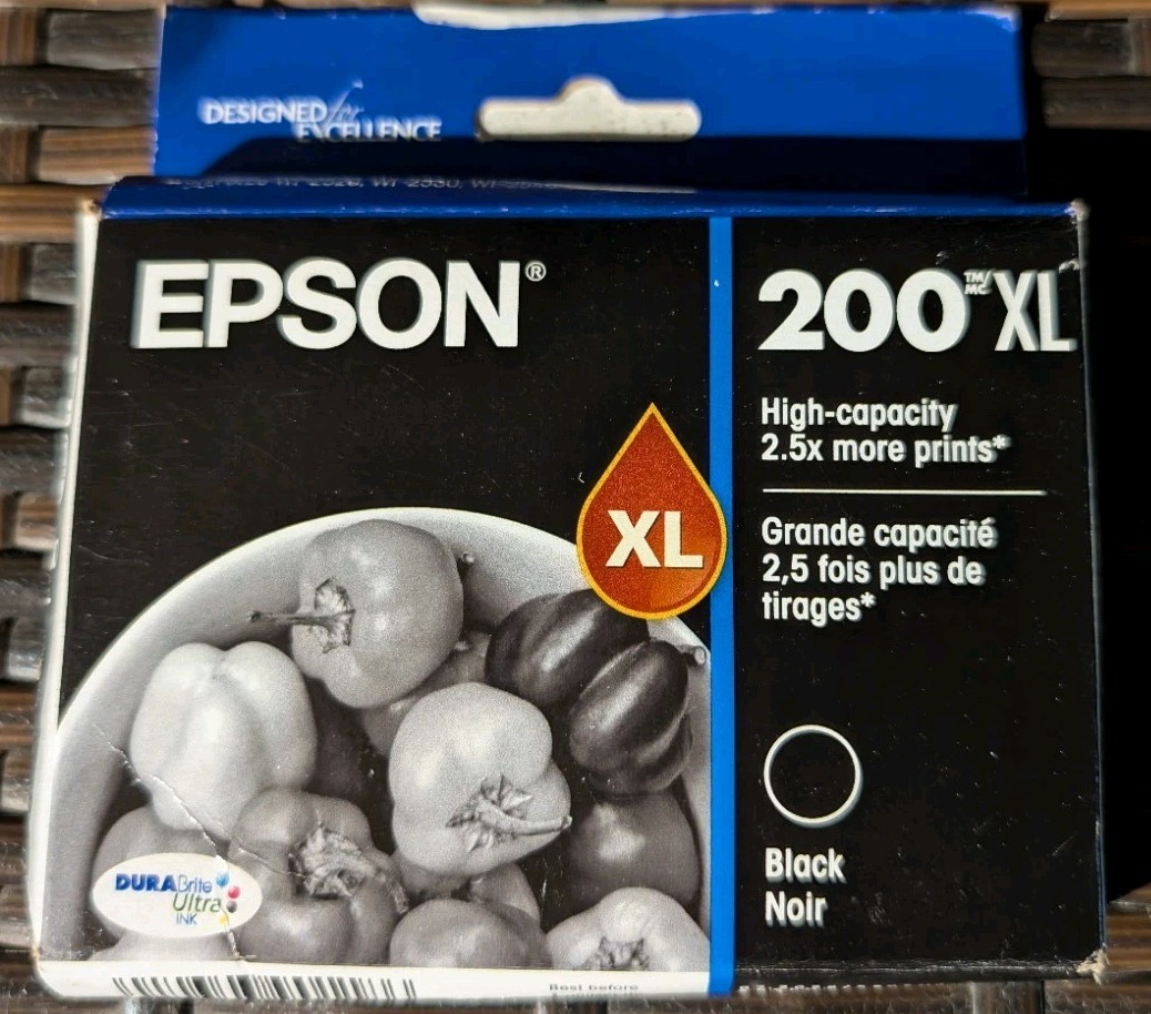 New Epson 200XL Black Ink Cartridge Best Before 07/2028