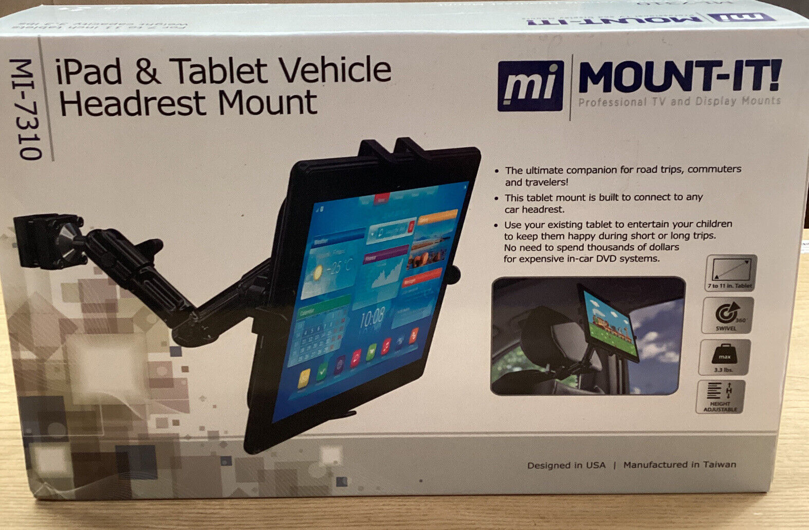 ⚡️Mount-It Premium Car Headrest Tablet Holder with Adjustable Arm |7