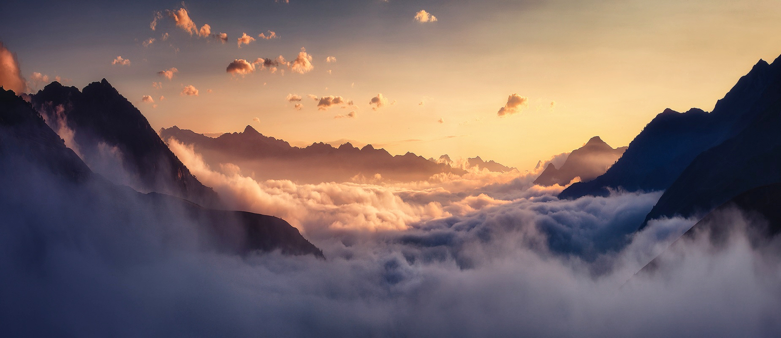 Landscape clouds sunset mountains photography nature Custom Gaming Mat Desk