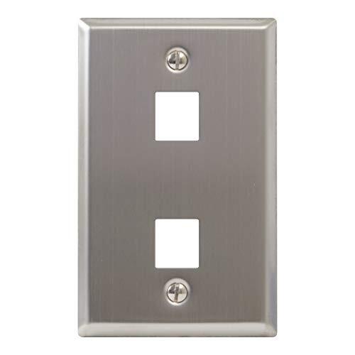 ICC Classic Stainless Steel Faceplate with 2 Ports for EZ/HD Style in 1 Gang