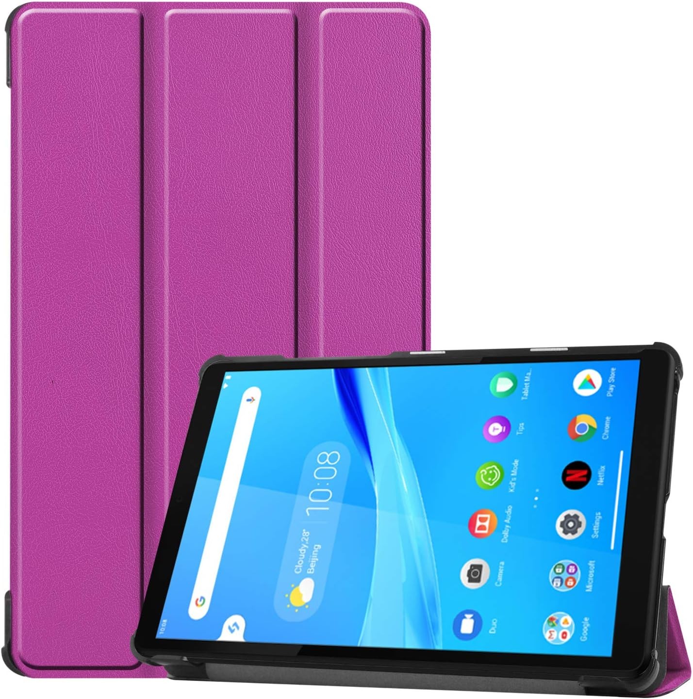 Lightweight Slim Trifold Stand Case Cover for Lenovo Tab M8 TB-8505F in Purple