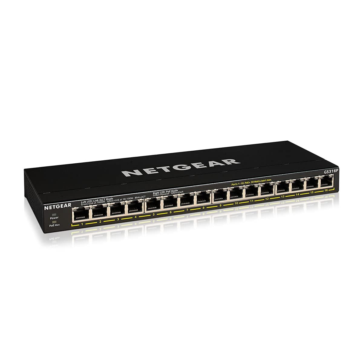 NETGEAR GS316P 16 Port Gigabit Ethernet Unmanaged PoE Switch 115W Budget