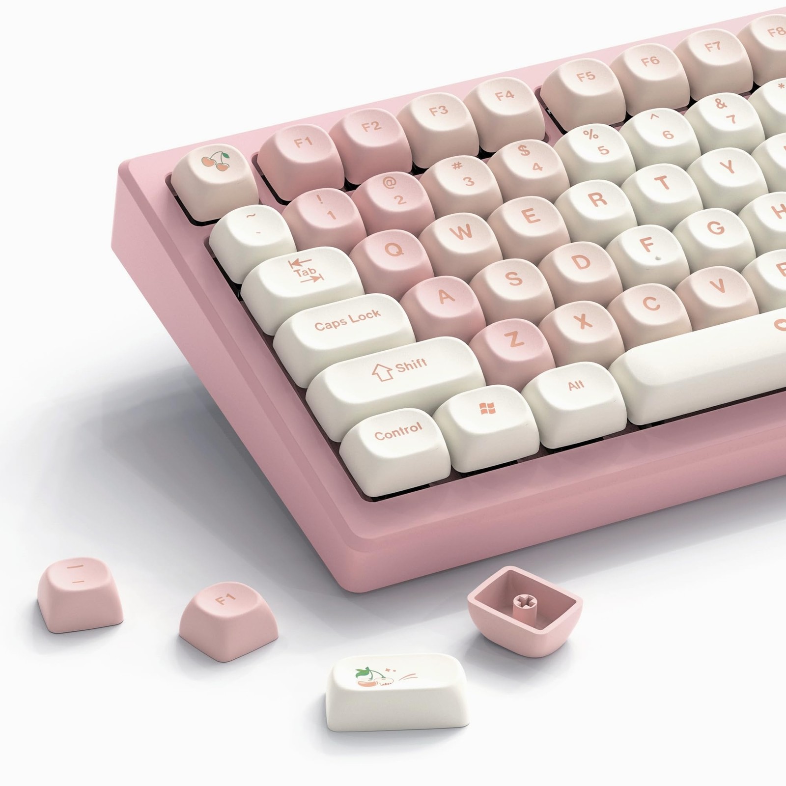 Womier Keycaps  Pink Cute PBT Keycaps MOA Key caps Set