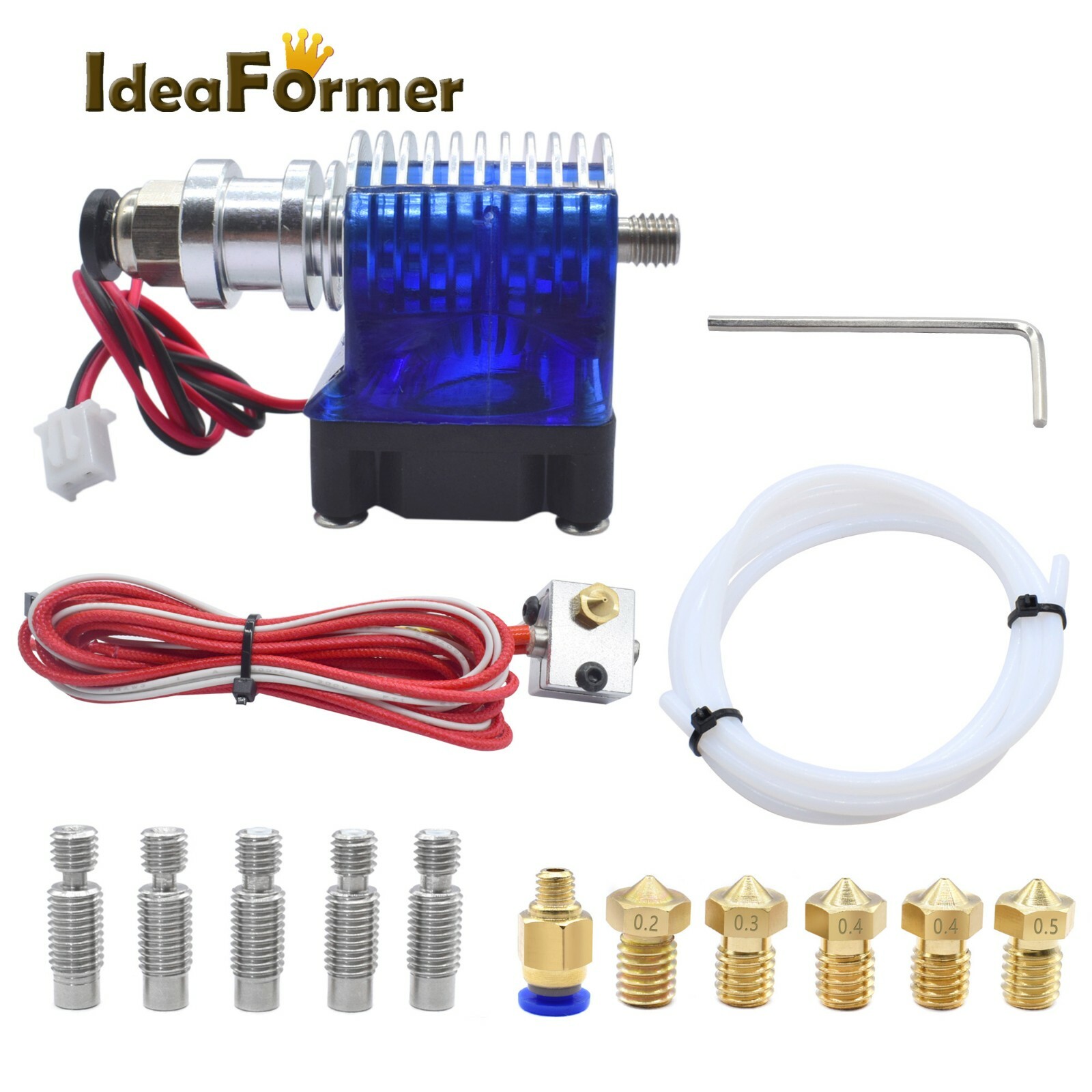 V6 Remote Jhead 0.41.75 4.1 Throat+Nozzle +PTFE Tube+Plug+M4 Allen Wrench Kit