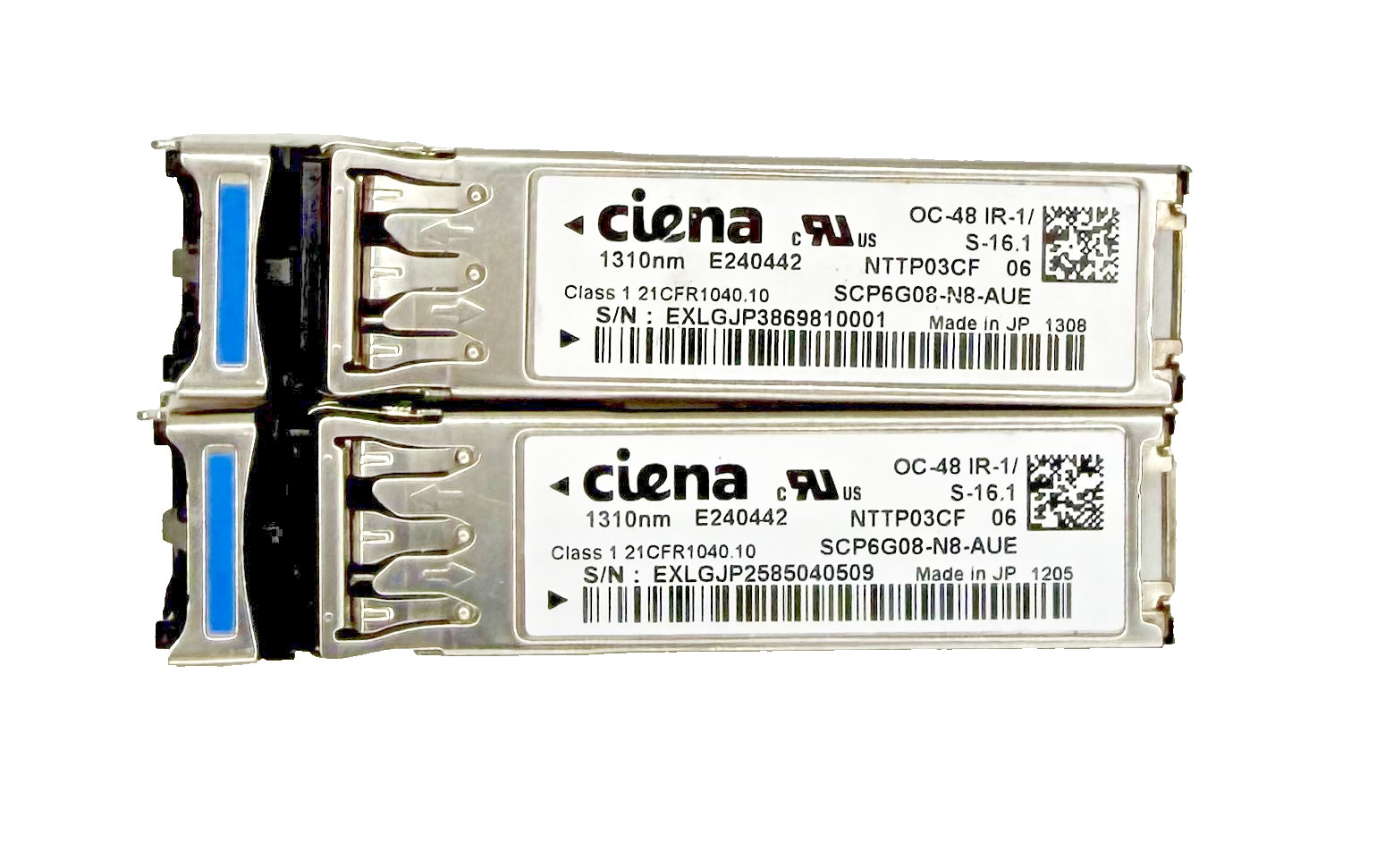 (Lot of 2) Genuine Ciena NTTP03CF OC-48 IR-1 SFP Transceiver 1310nm 2km SMF