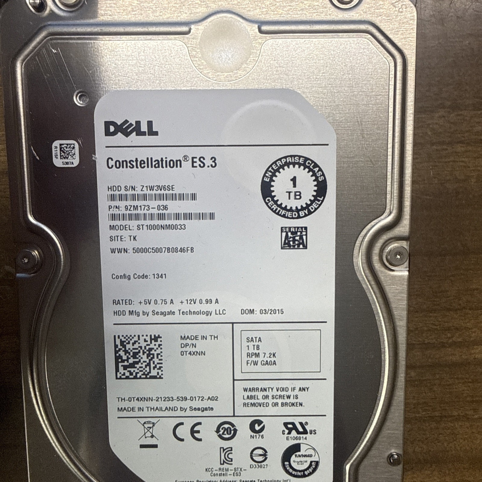 Seagate Constellation ES.3 1000GB, Internal,7200 RPM,3.5 inch (ST1000NM0033)...