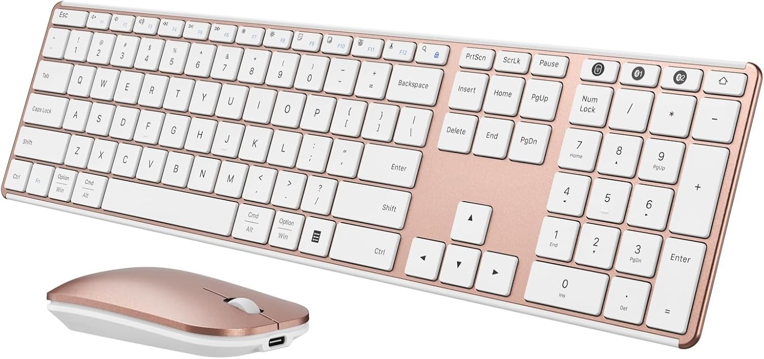 seenda Wireless Bluetooth Keyboard and Mouse Combo, SKM64-3 Rechargeable T63-04