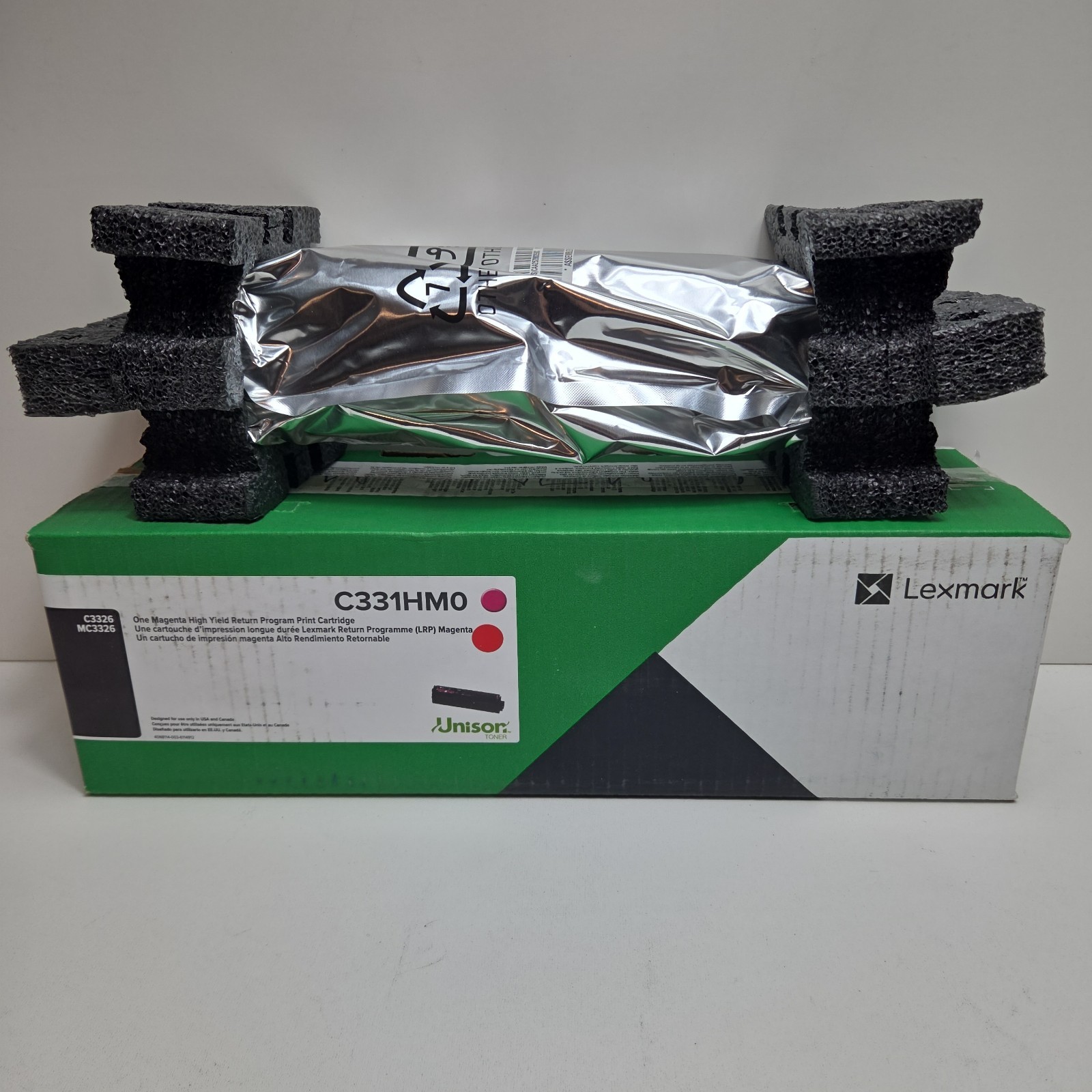 GENUINE - LEXMARK C331HM0 High Yield MAGENTA TONER - C3326 MC3326 OPEN BOX/BAG