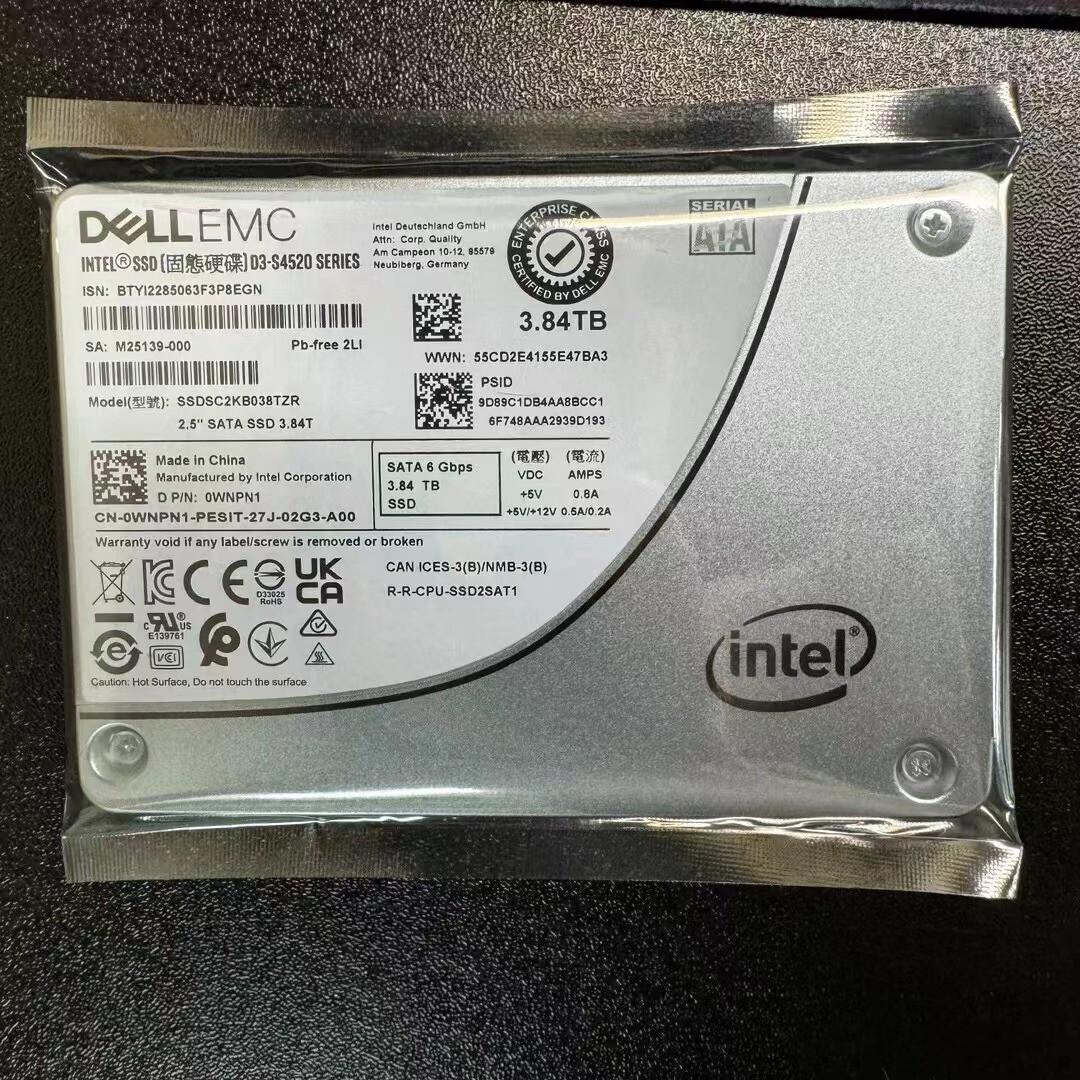 Dell EMC Intel S4520 3.84TB SSD SATA III 6Gb/s 2,5" SSDSC2KB038TZR  WNPN1.