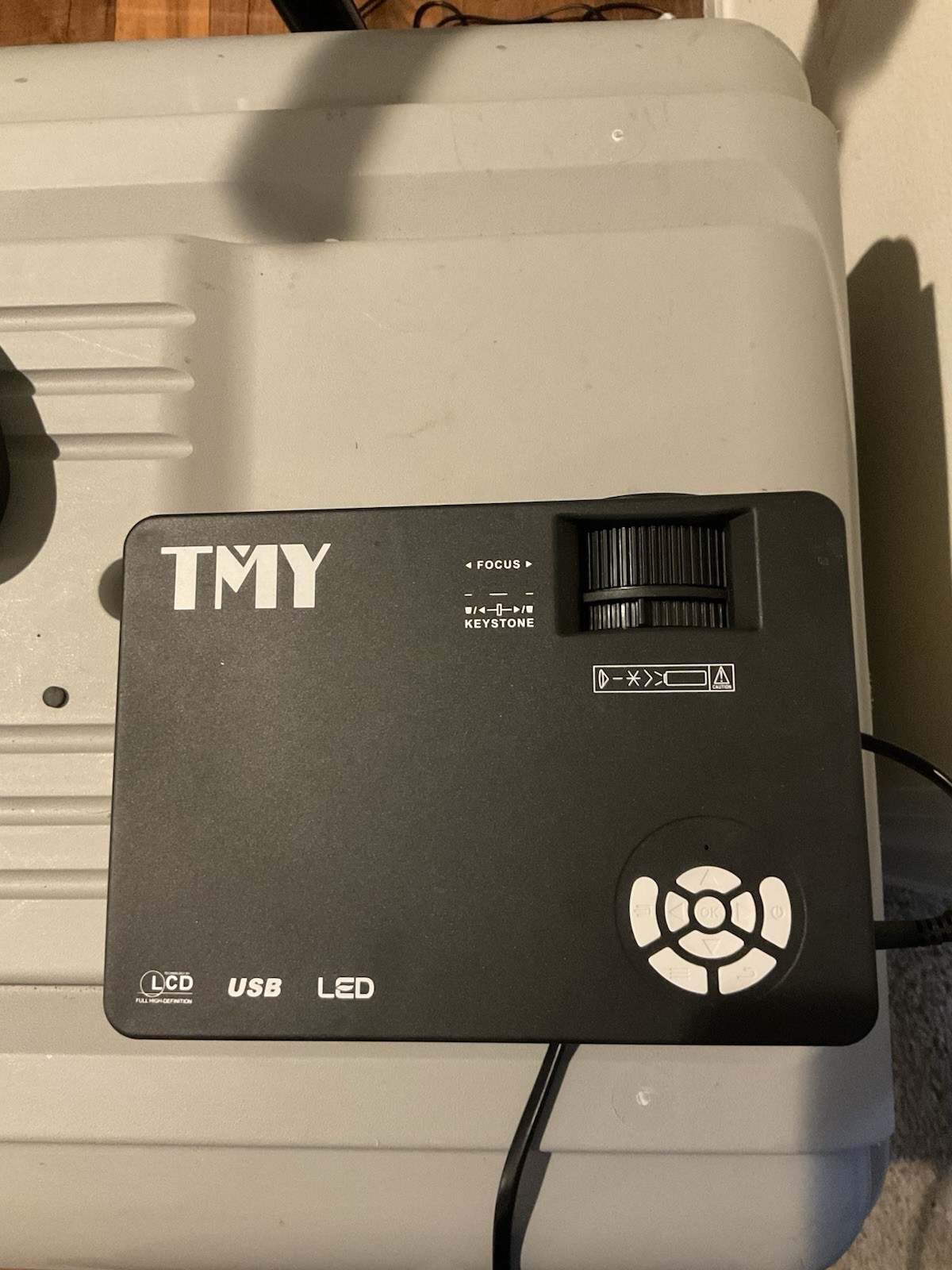 TMY V08 LCD 1080p Projector 7500 Lumens 12000:1 HDMI USB VGA White/Black