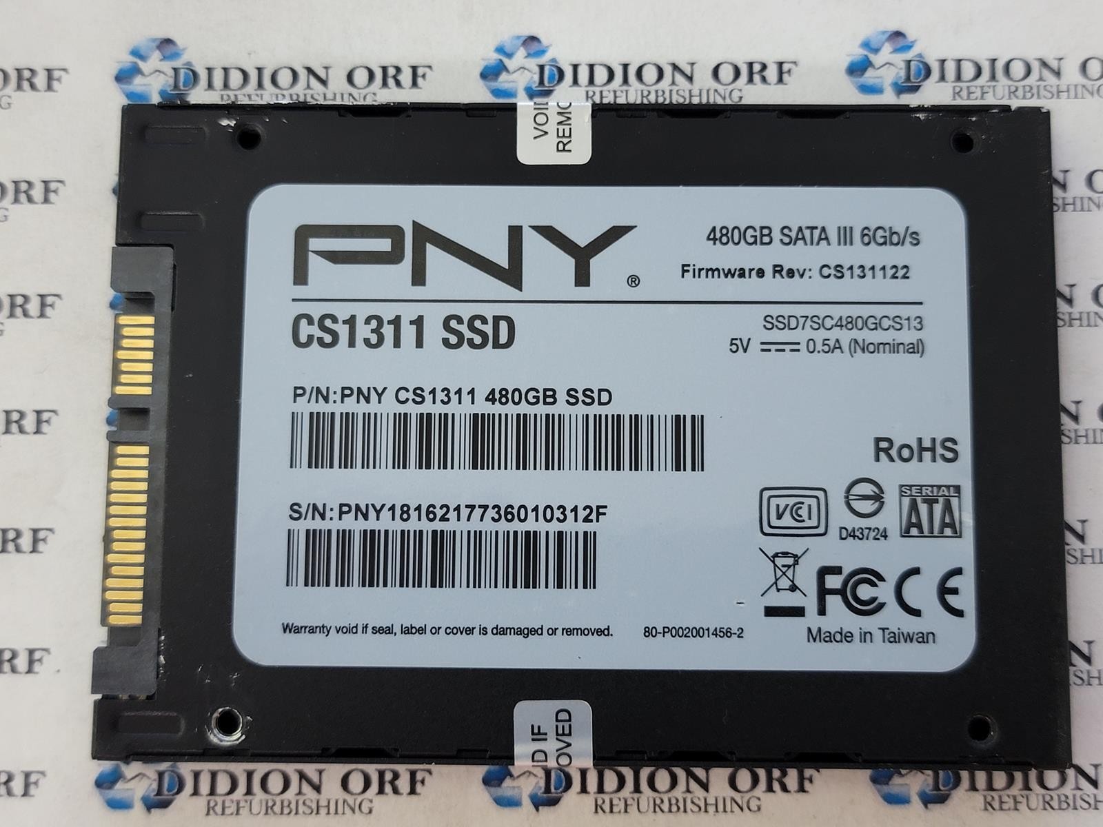 PNY 480GB 2.5" SATA SSD SSD7SC480GCS13, Grade A, SKU 16197