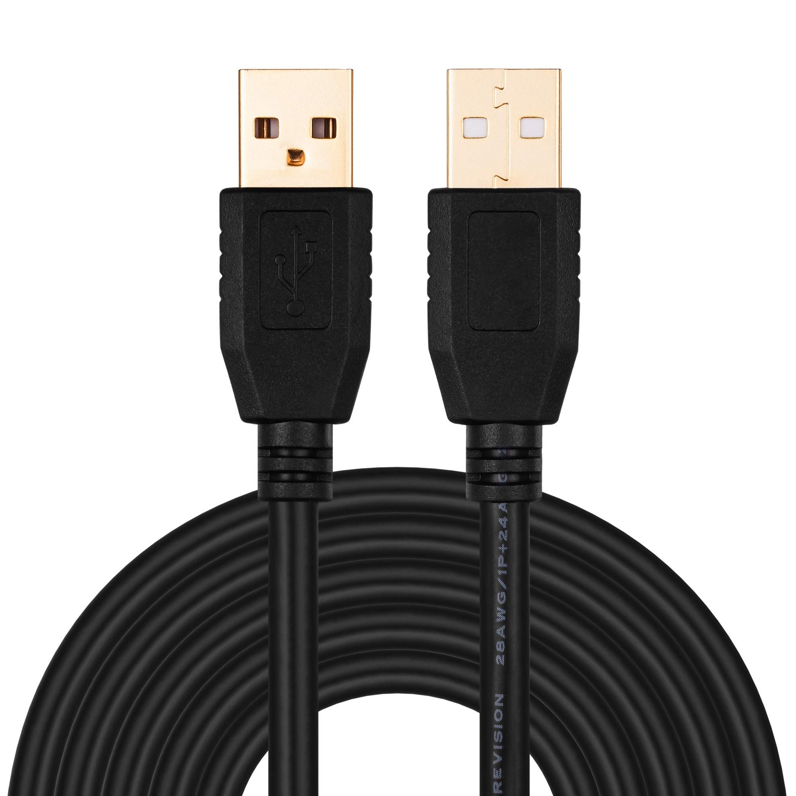 Tan QY USB A to A Male Cable 50Ft, Double End Cord with 50 feet, 15M/50Ft 