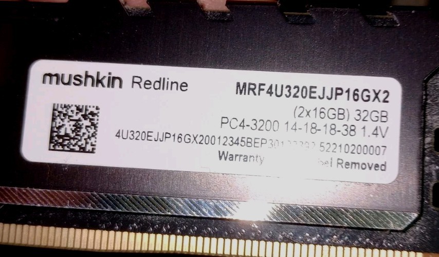 Mushkin REDLINE ST - 32GB (2x16GB) DDR4-3200 UDIMM: 14-18-18-38 Timings