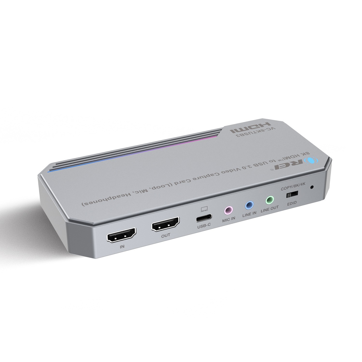 OREI 8K HDMI™ to USB 3.0 Video Capture Card Loop, Mic, Headphones  (VC-8KTUSB3)