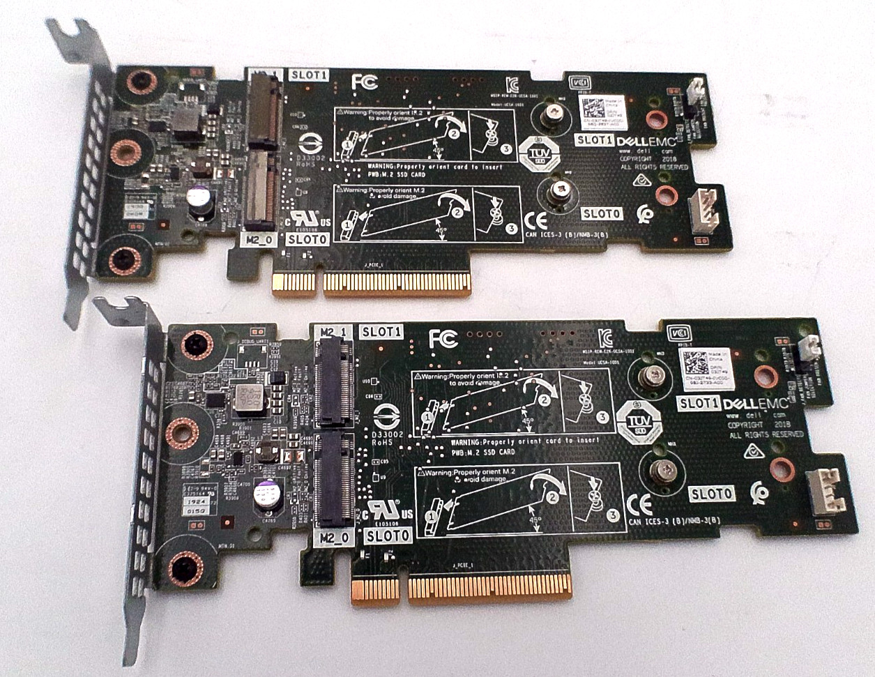 LOT OF 2 - DELL BOSS CONTROLLER CARD LP PCIe 2xM.2 (3JT49)