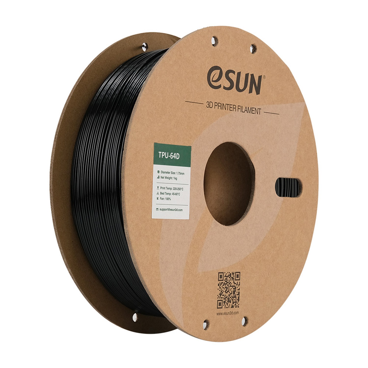 1-3KG eSUN Flexible TPU 64D 3D Printer Filament 1.75mm 1KG Spool Black For Print