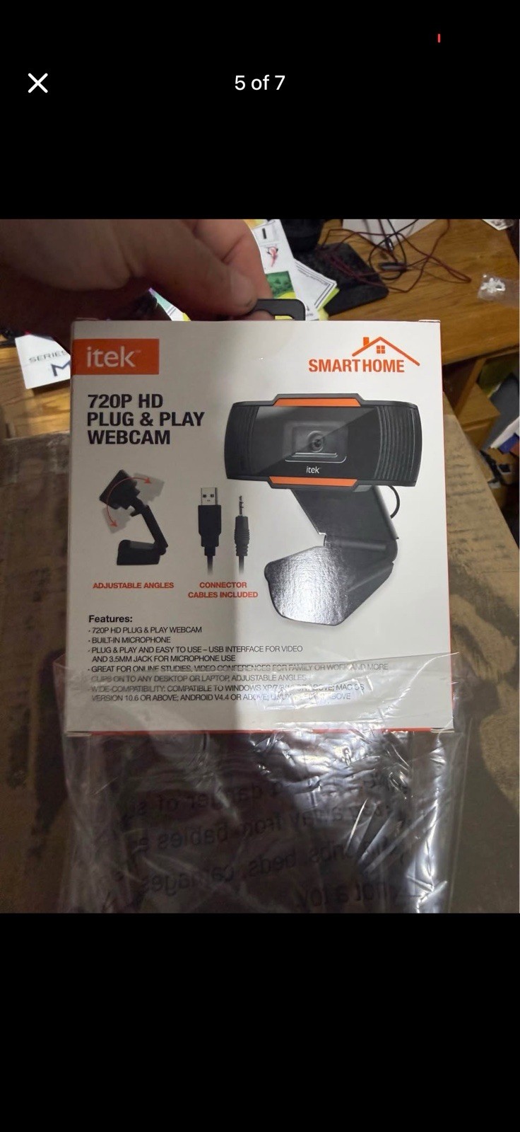 Box of 12 iTek Smart Home HD 720p USB Plug & Play Clip-On Webcam w/ Built-In Mic