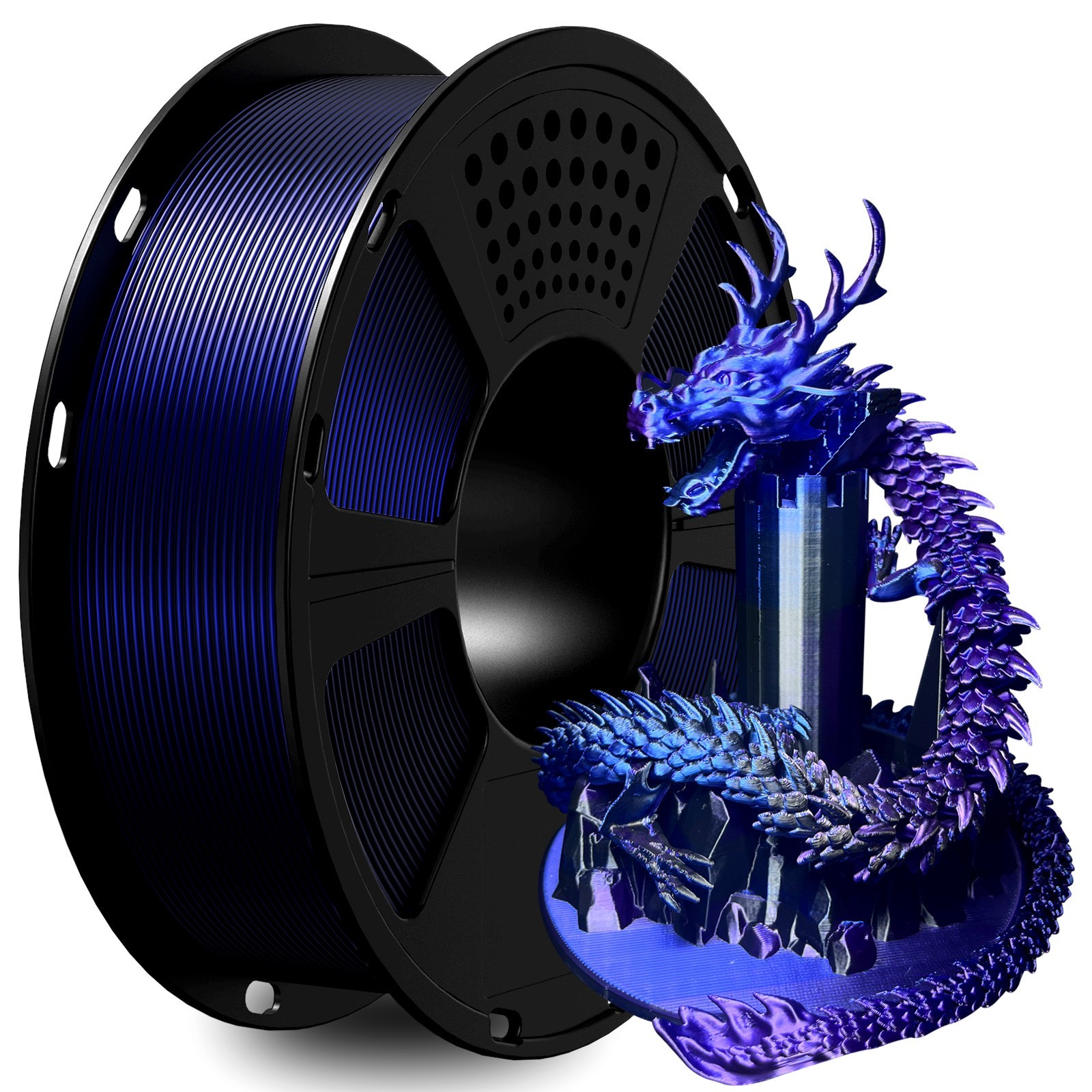 Geeetech Silk PLA 3D Printer Filament 1.75mm 1kg Silk Blue+Purple+Black MixColor