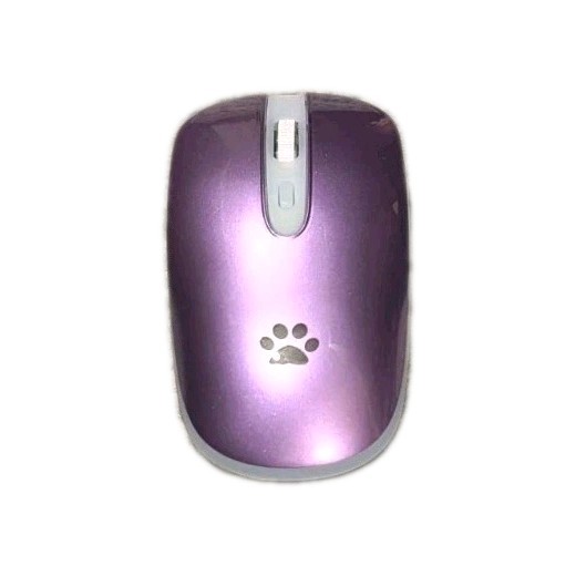 Wireless Mouse 2.4 GHZ USB  Rechargeable for PC Laptop Color Purple Paw Print