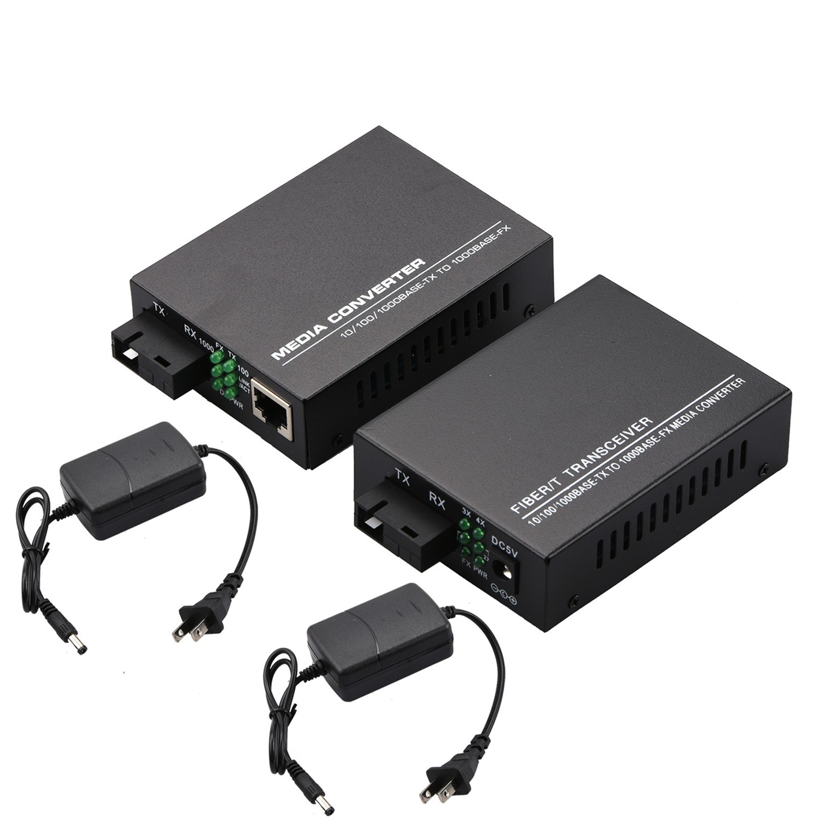 10/100/1000M Ethernet to Fiber Optic Media Converter 4 RJ45 & 1 SC fiber Port e