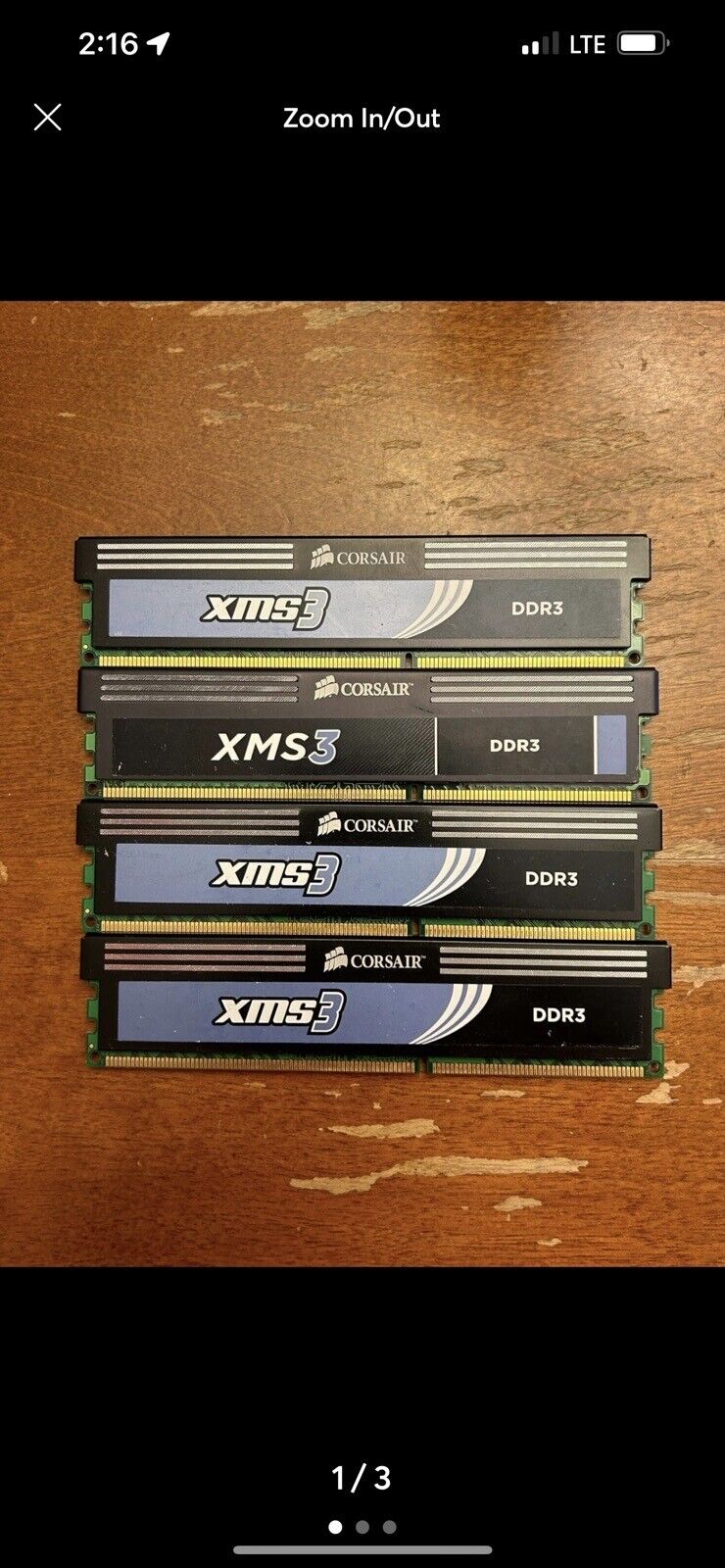 Corsair XMS3 6GB (3x2GB) 1600Mhz Desktop Memory lot of 4