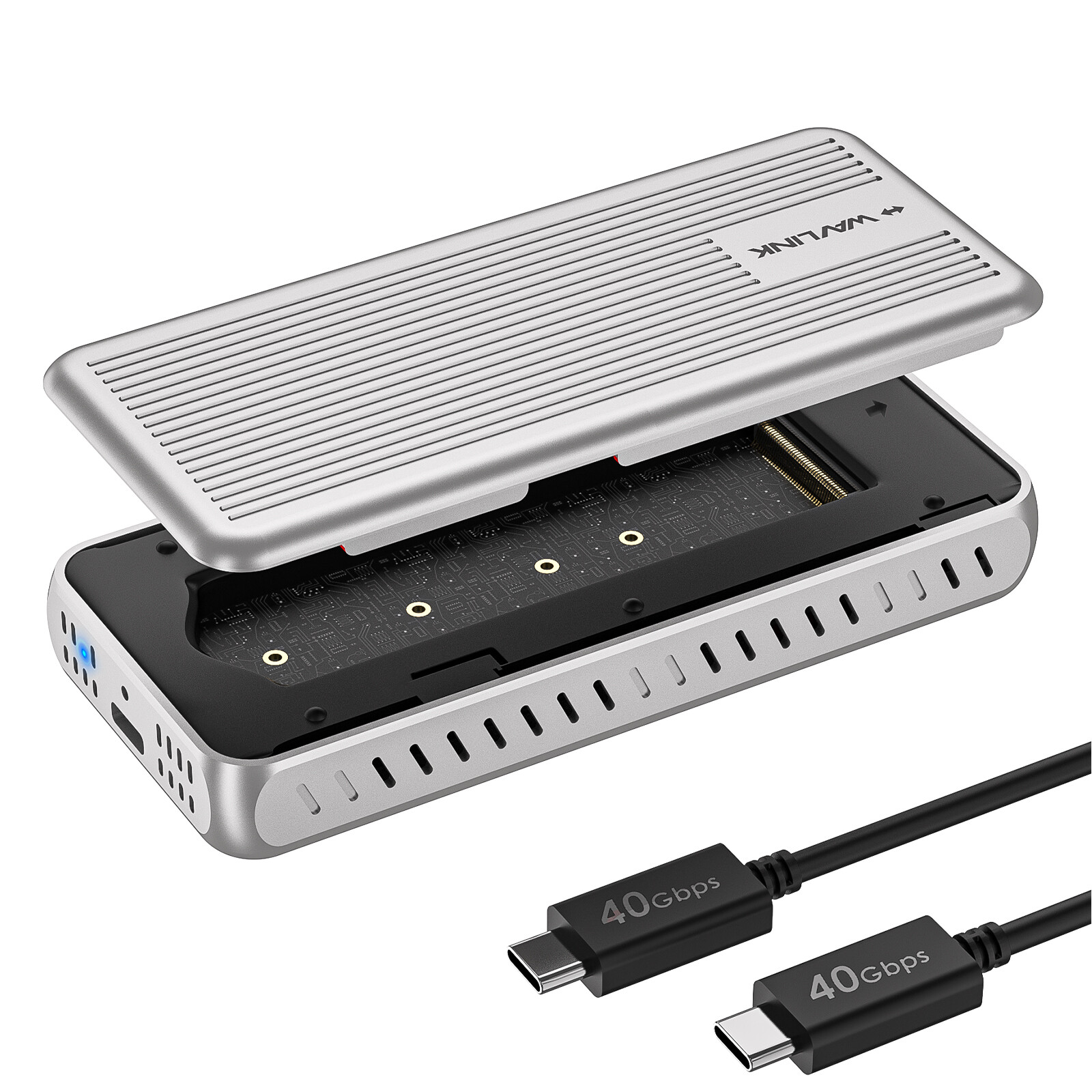 USB 4 40Gbps PCIe NVMe SSD Enclosure for 2230/2242/2260/2280 B+M/M-Key PCIe SSD