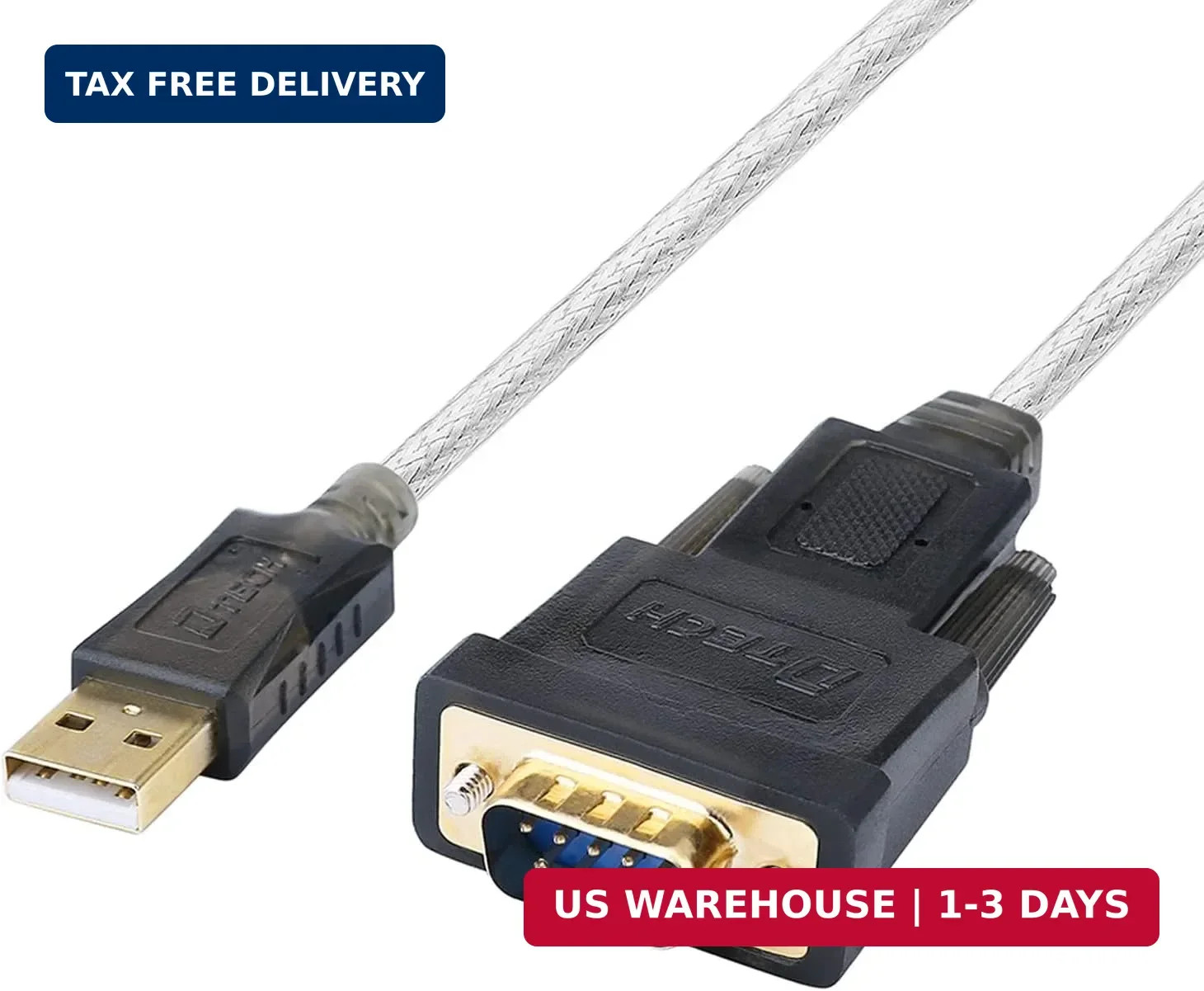DTech Serial Cable to USB Adapter DB9 Male RS232 Port Supports Windows 11 10 ...