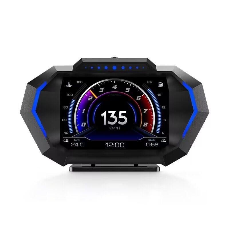 AZIJYV Obd2 Gauge Display with Speed, Heads Up for Cars P24, Fuel... 