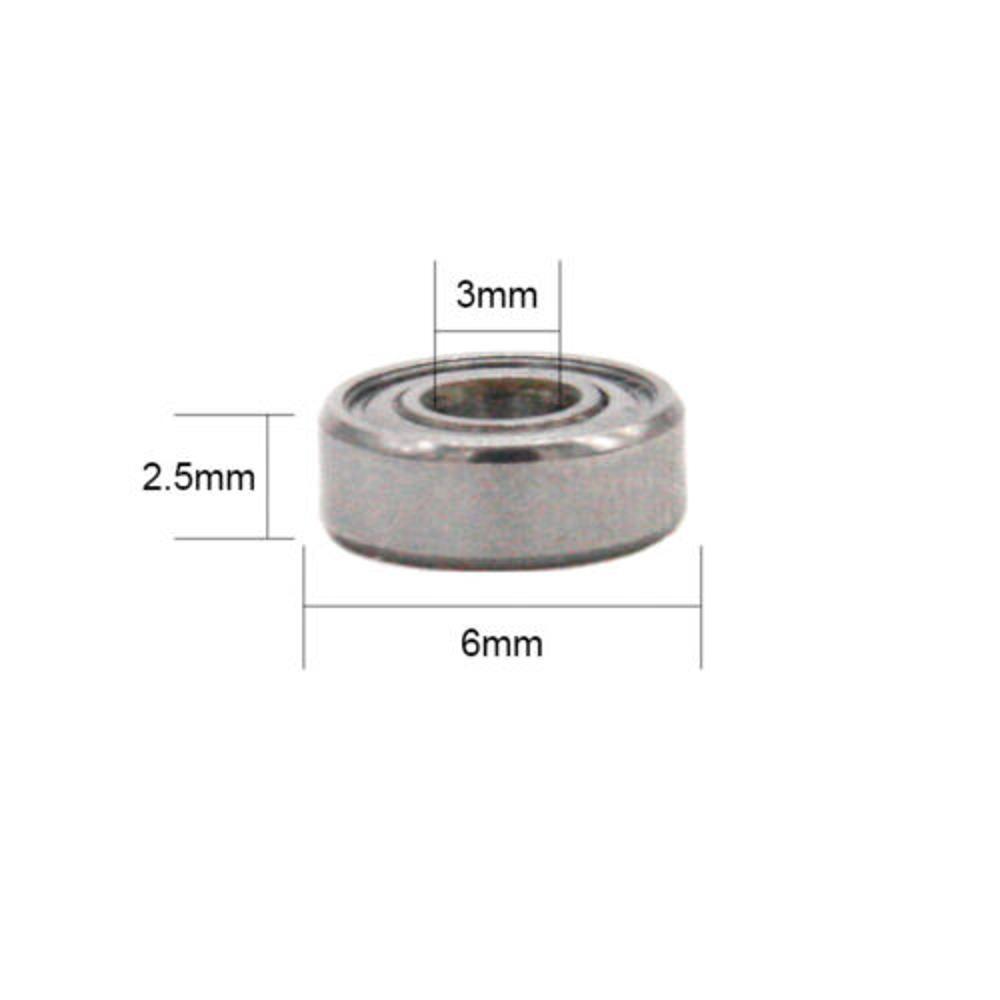 3x6x2.5mm Miniature Steel Bearings Deep Groove Ball Bearing 10pcs MR63ZZ L-630