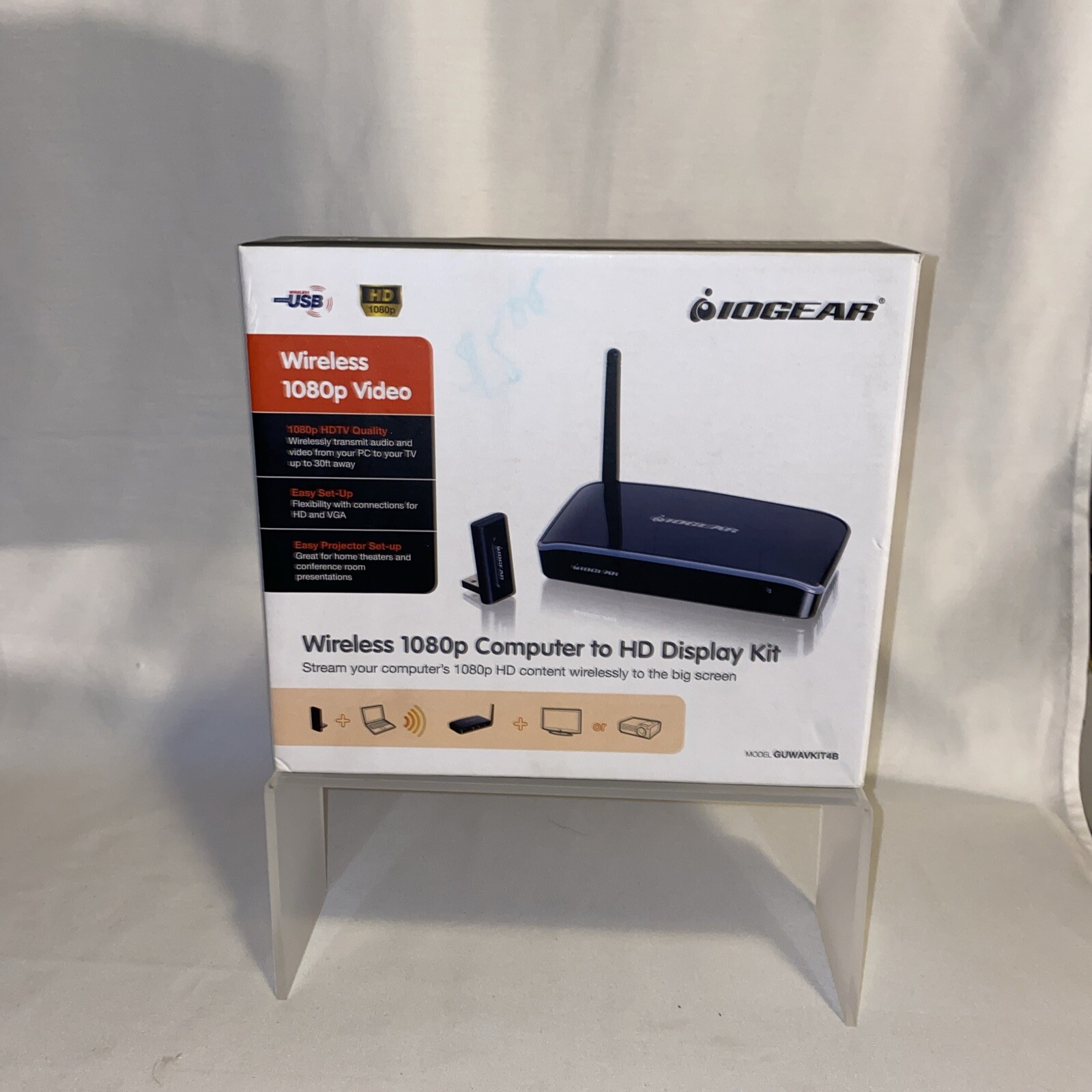 IOGEAR GUWAVKIT4B Wireless 1080p Computer to HD Display Kit NEW