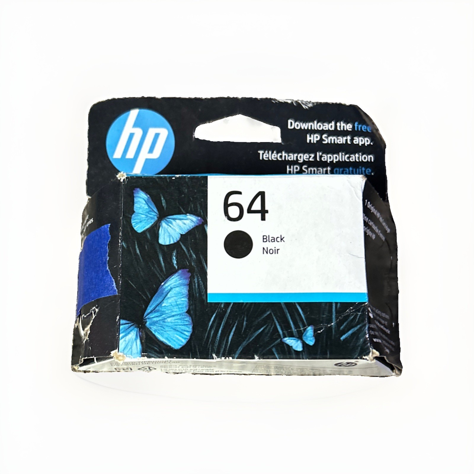 HP 64 Black Original Ink Cartridge, ~200 pages, N9J90AN#140 Exp 10/26