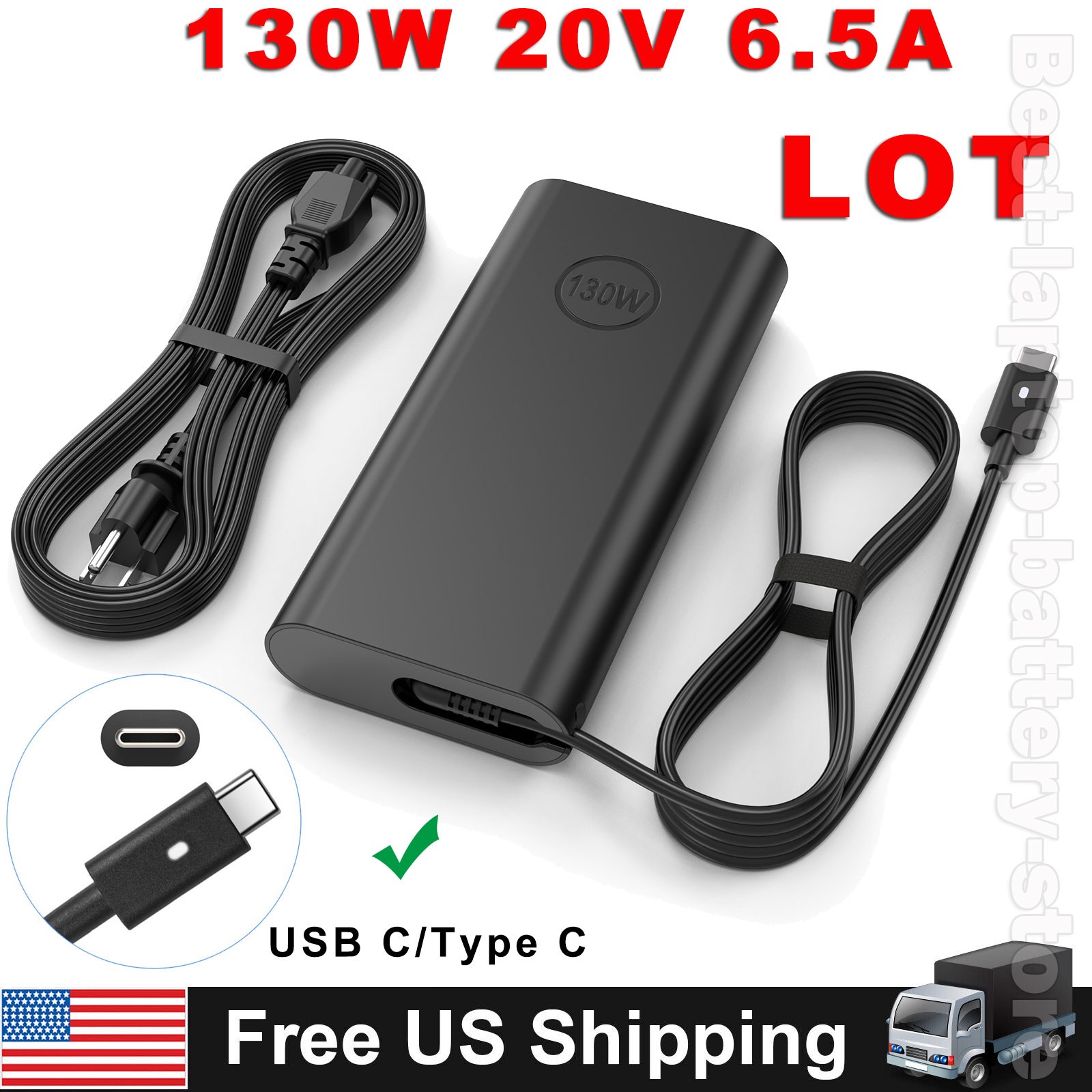 LOT 130W USB-C Charger Adapter For Dell XPS 15 9500 9570 9575 17 9700 DA130PM17